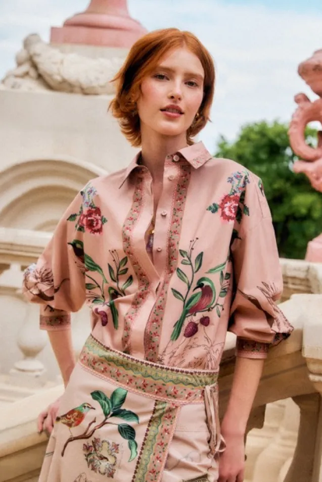 Bird Potery Shirt Soft Pink