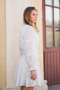 Birgitte Print Flower Dress Offwhite