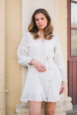 Birgitte Print Flower Dress Offwhite