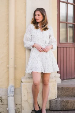 Birgitte Print Flower Dress Offwhite