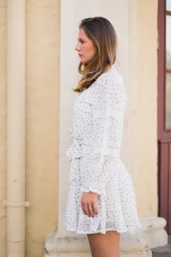 Birgitte Print Flower Dress Offwhite