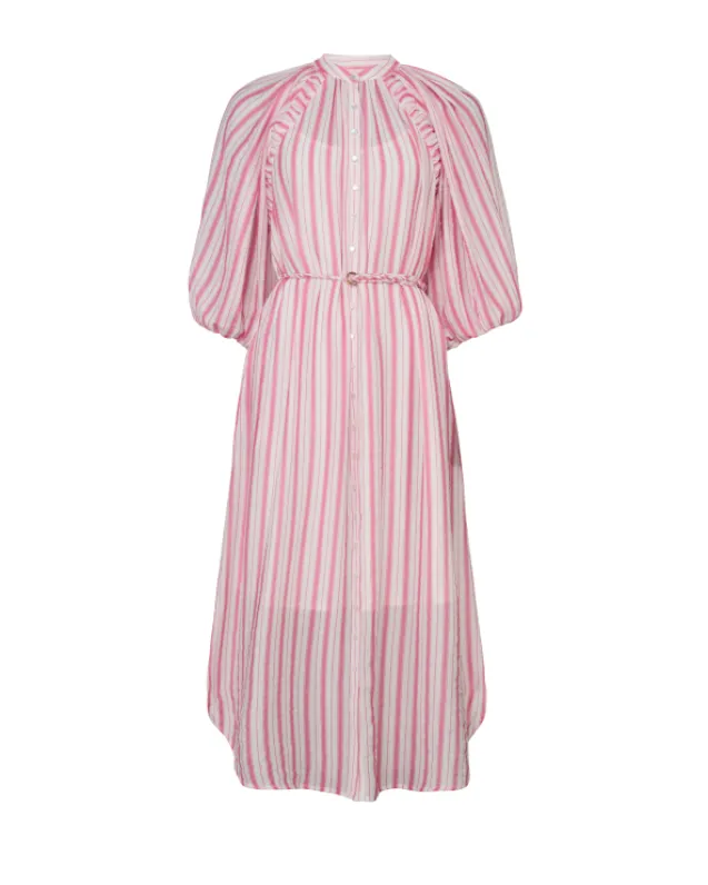 Bohemian Shift Dress Pink Stripes