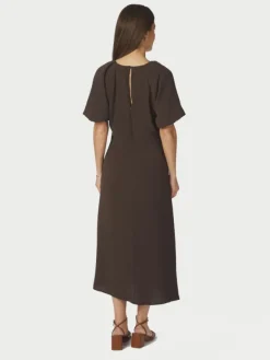 Bomba Structure Solid Dress Dark Brown