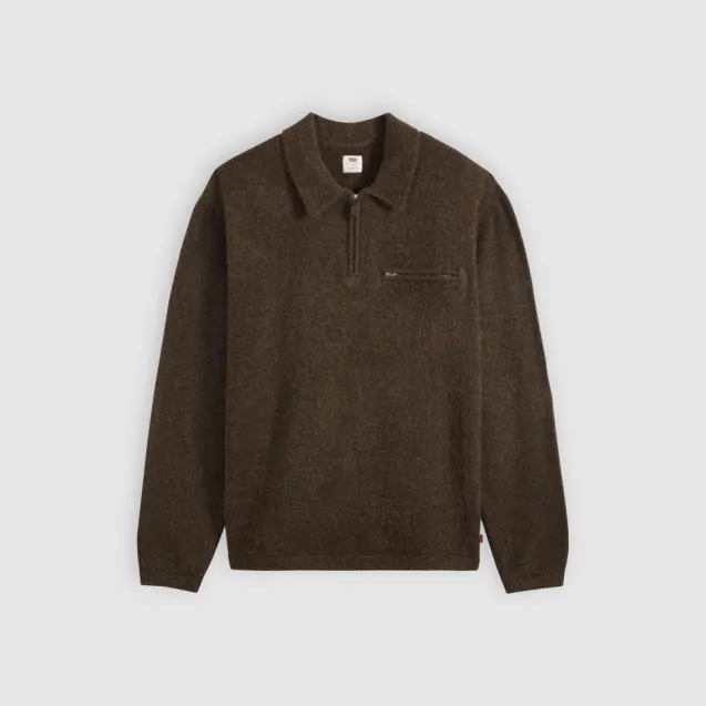Boulder Collared Half Zip Hot Fudge
