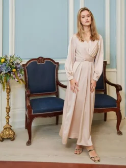 Bretti Heavy Sateen Dress Champagne