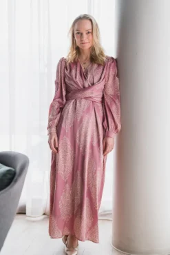 Bretti Paisley Drop Dress Evening Rose