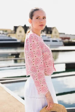 Broderie Anglaise Jacket Rose Pink
