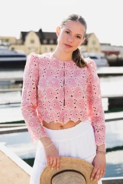 Broderie Anglaise Jacket Rose Pink