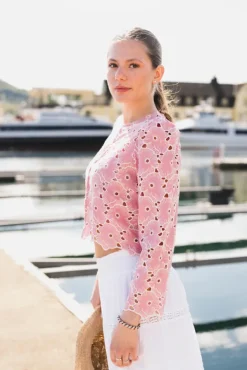 Broderie Anglaise Jacket Rose Pink