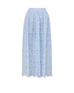 Broderie Anglaise Skirt Light Blue
