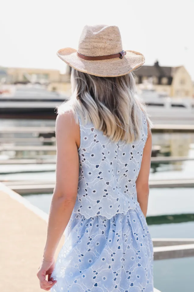 Broderie Anglaise Top Light Blue