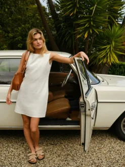 Bruna Ramie Dress Offwhite