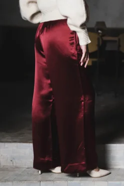 Cabello Wide-Leg Trousers Cabernet