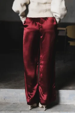 Cabello Wide-Leg Trousers Cabernet