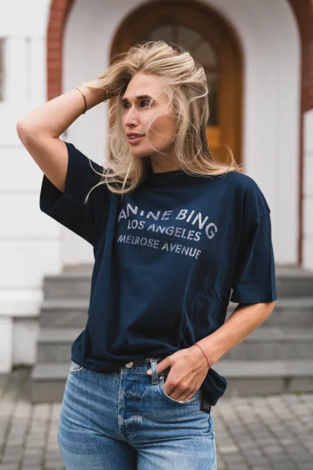 Cade Tee Melrose Stencil Navy