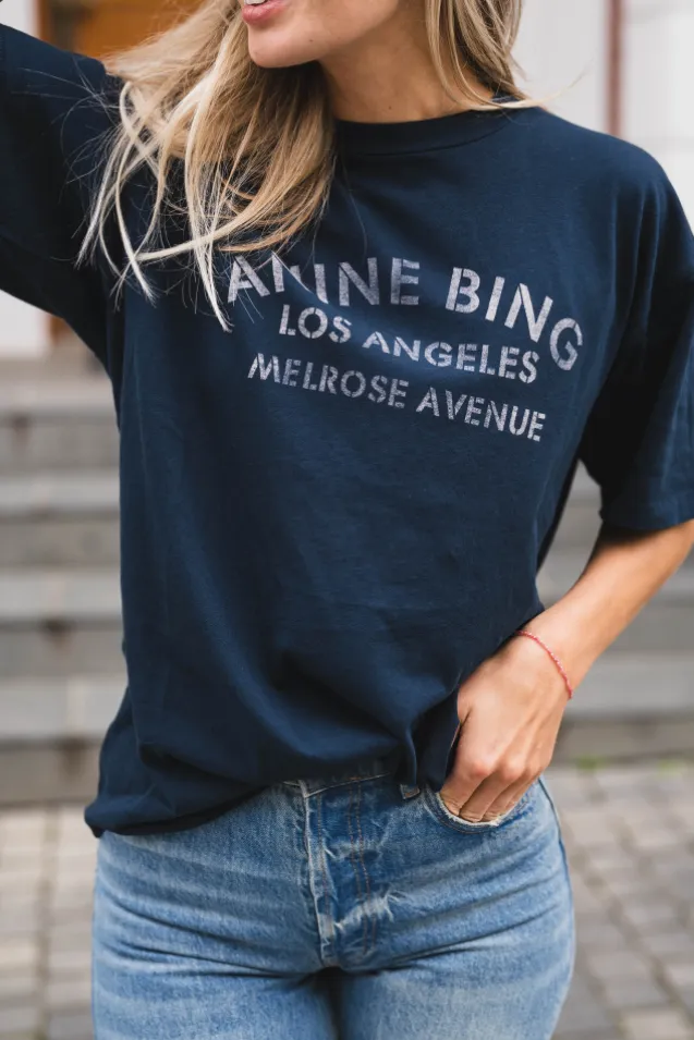 Cade Tee Melrose Stencil Navy