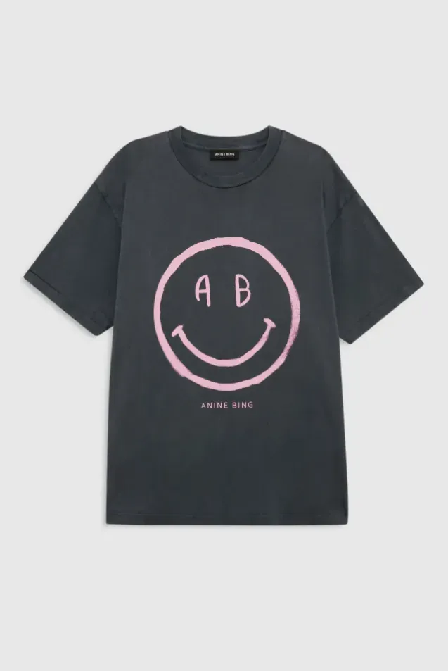 Cade Tee Smiley Washed Grey