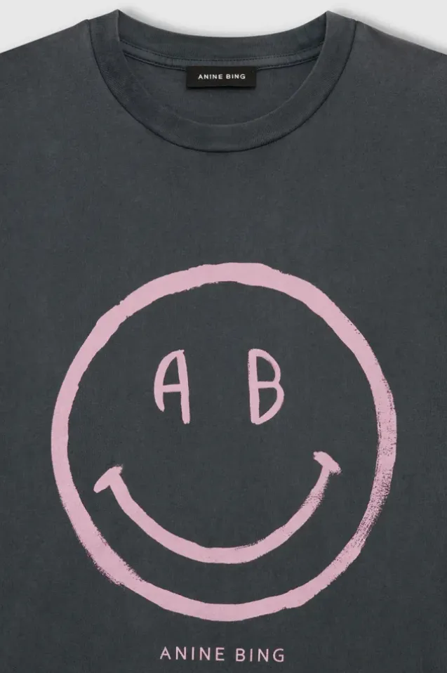 Cade Tee Smiley Washed Grey