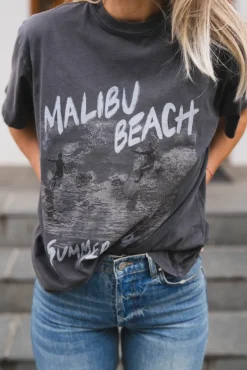 Cade Tee Surfer Black Blue Washed Black
