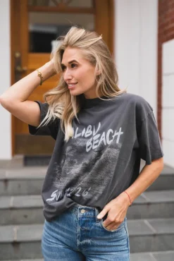 Cade Tee Surfer Black Blue Washed Black