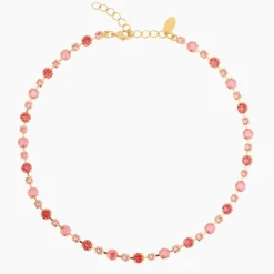 Calanthe Necklace Gold Light Coral Combo