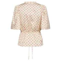 Cambria Dot SS Blouse Offwhite
