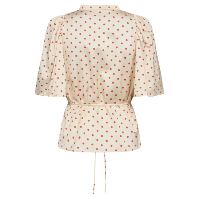 Cambria Dot SS Blouse Offwhite