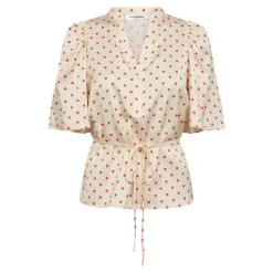 Cambria Dot SS Blouse Offwhite