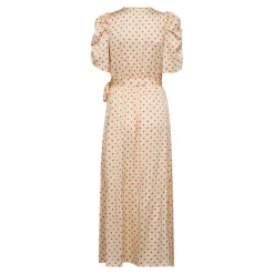 Cambria Dot Wrap Dress Offwhite