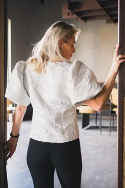 Camia Metallic Blouse Silver