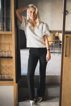 Camia Metallic Blouse Silver
