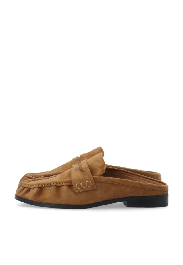Carma Mule Faux Suede Tan