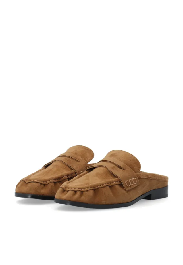 Carma Mule Faux Suede Tan