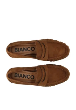 Carma Penny Loafer Faux Suede Tan