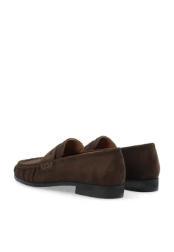 Carma Penny Loafer Faux Suede Brown