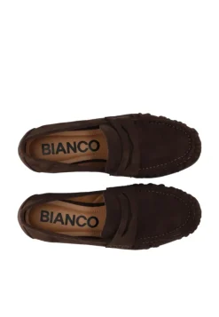 Carma Penny Loafer Faux Suede Brown