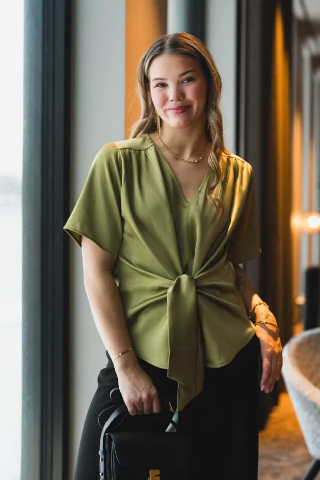 Casadia Heavy Sateen Blouse Sage Green