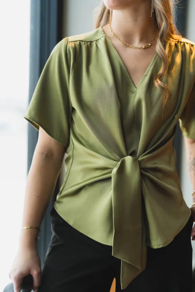 Casadia Heavy Sateen Blouse Sage Green