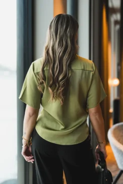 Casadia Heavy Sateen Blouse Sage Green