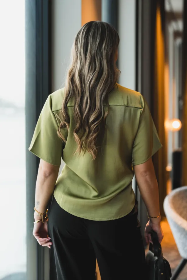 Casadia Heavy Sateen Blouse Sage Green