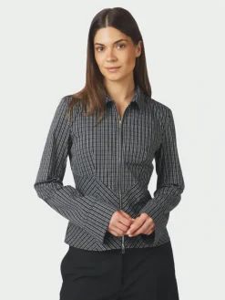 Cathy Zip Shirt Black