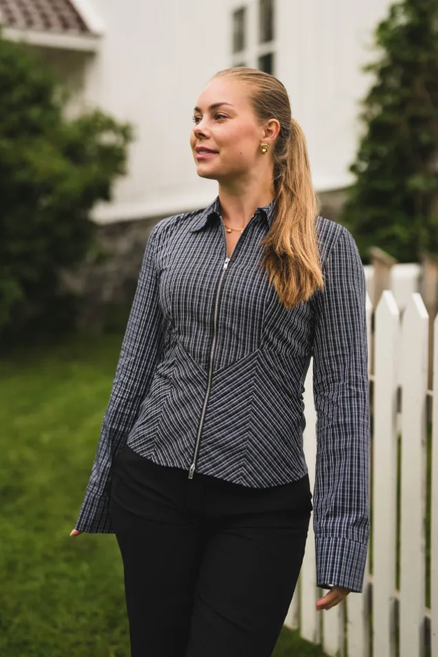 Cathy Zip Shirt Black