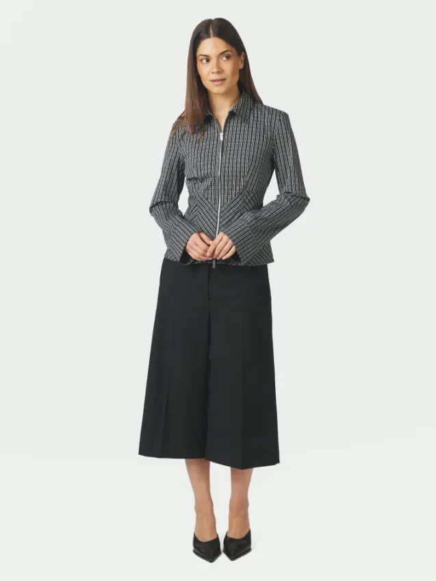 Cathy Zip Shirt Black
