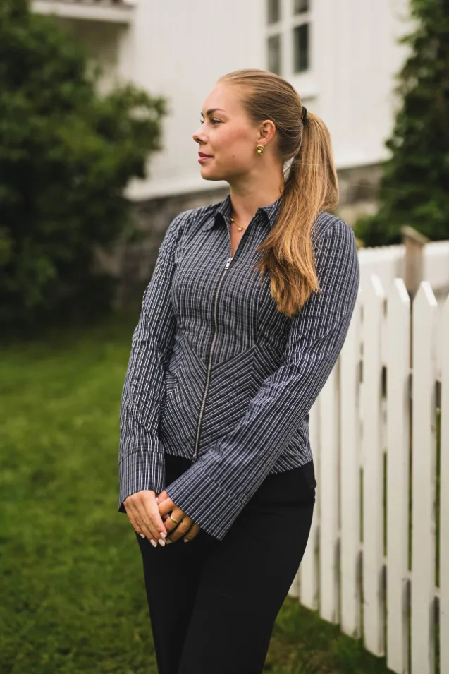Cathy Zip Shirt Black