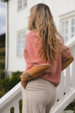 Catina Pilla 2/4 Pullover Oatmeal/F Rose