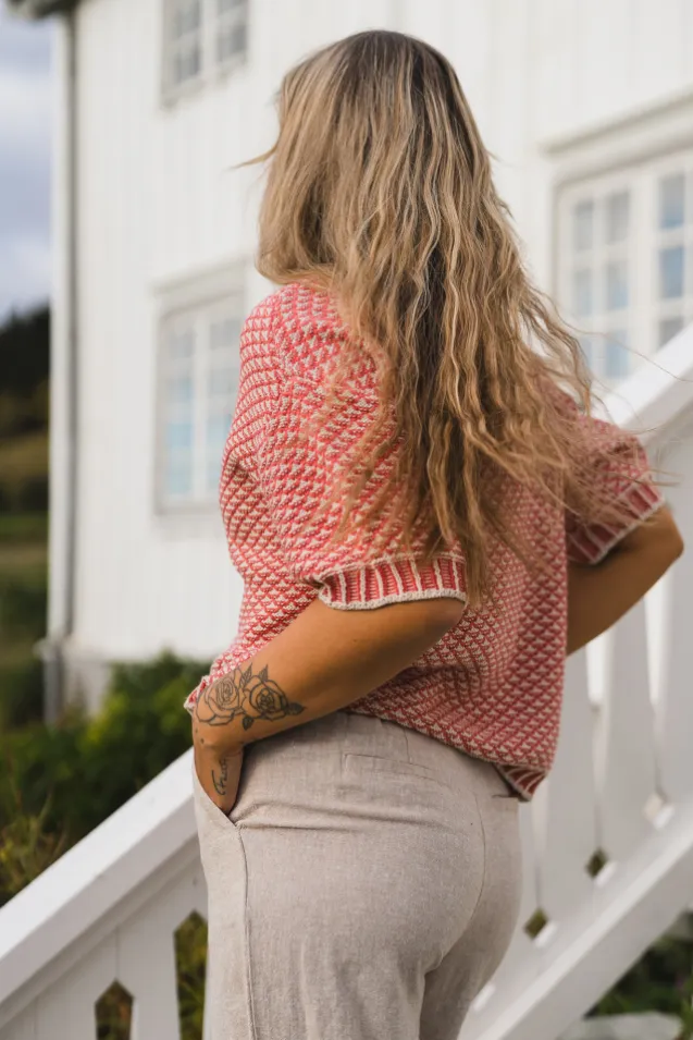 Catina Pilla 2/4 Pullover Oatmeal/F Rose