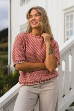 Catina Pilla 2/4 Pullover Oatmeal/F Rose
