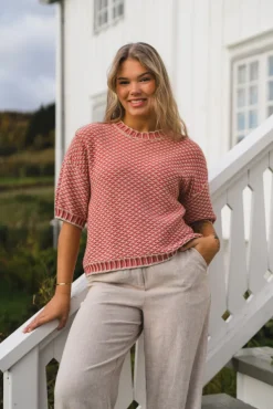 Catina Pilla 2/4 Pullover Oatmeal/F Rose