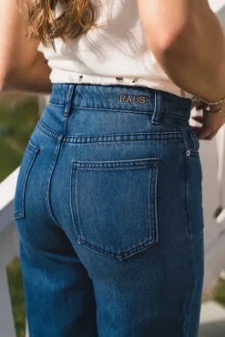 Cecilie HW Pants Mid Blue Wash