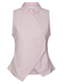 Celest Check Top Light Pink